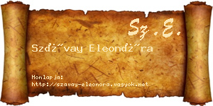 Szávay Eleonóra névjegykártya